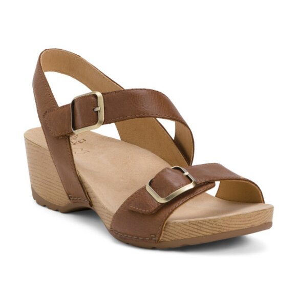 NEW DANSKO DANSKO Nubuck Leather Trinity Comfort wadge Sandals in tan 925 5t3 - Picture 2 of 9